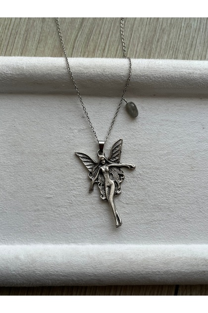 Labradorite Stone Medusa Steel Necklace Handcrafted