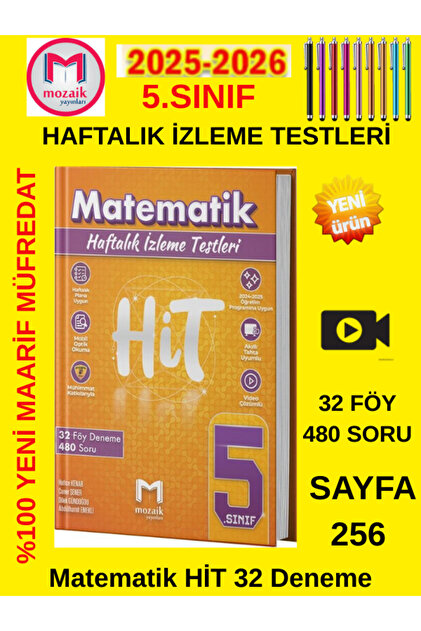 Mozaik Yayınları 2025-2026 5.Sınıf.Matematik HİT Haftalık İzleme