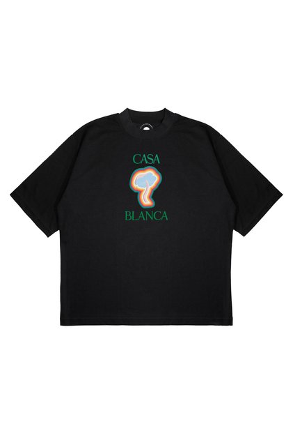 Unisex Oversize Casablanca Mantar Logo Printed Boxy Fit Thick Fabric (240Gsm) T-Shirt