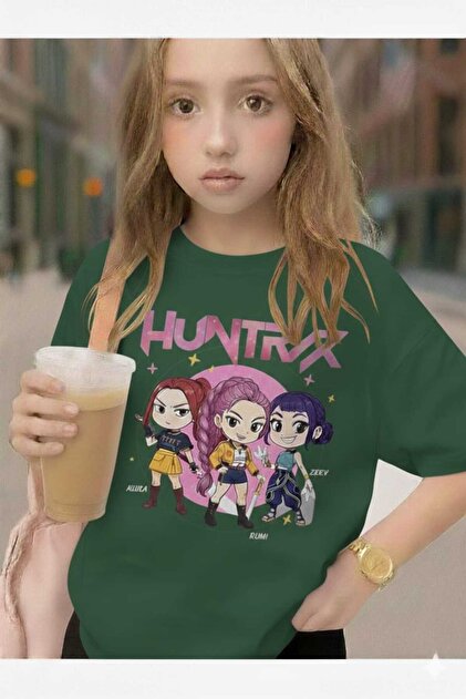NEWSHİNE Mor Saçlı Örgülü Kız Baskılı Pembe Çocuk T-Shirt - Fiyatı