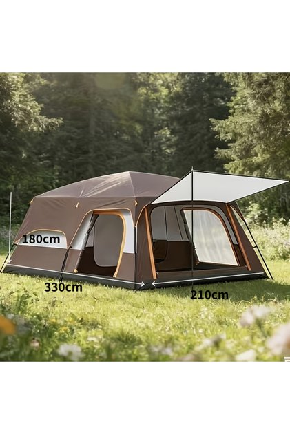 Large Family Tents for 4-6 People,Featuring a Double Room Design,High-Quality Double-Layer Canopy