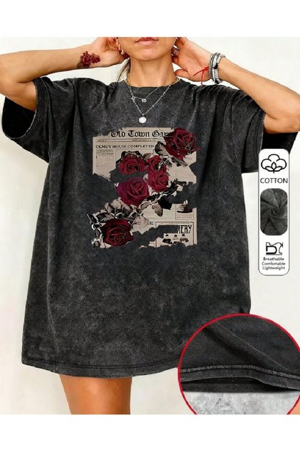 Μπλουζάκι Unisex oversized με εφέ πλυσίματος - πλυμένο μπλουζάκι oversized