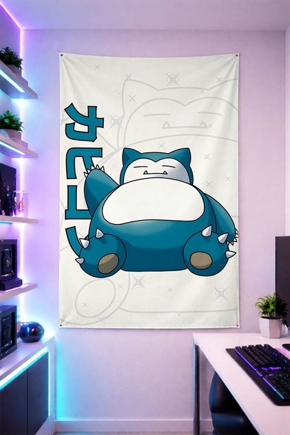 Snorlax-1 Wall Cloth Brilliant Quality Fabric Room Decor Tapestry Wall Carpet Gaming