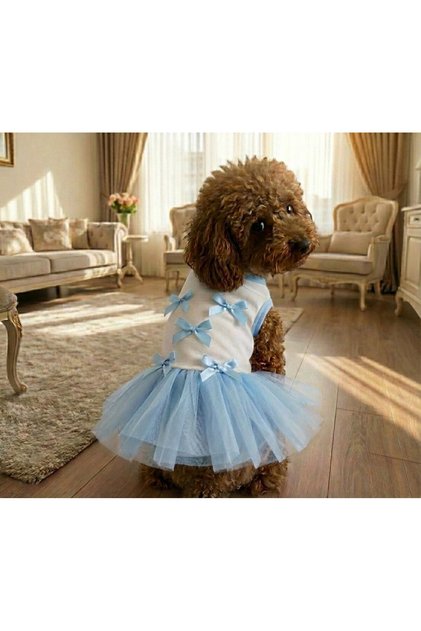 Cat Dog Tutu Dress with Bow Detail