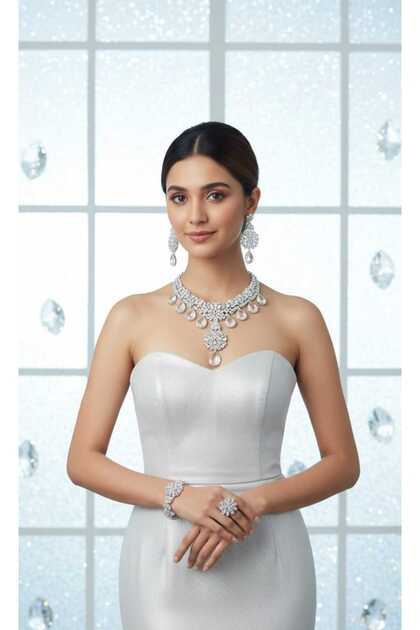 طقم إكسسوارات مجوهرات نسائية مذهل