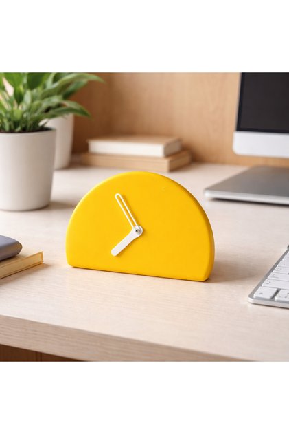 Minimalist Yarım Daire Masa Saati 5 Renk Seçeneği Dekoratif