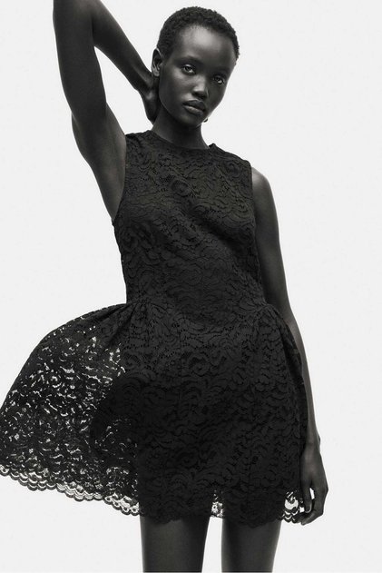 Flared-skirt lace dress
