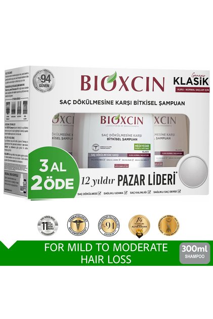 Genesis Sampon pentru Par Uscat si Normal 3x300 ml Avantaj Pack – Impotriva Caderii Parului