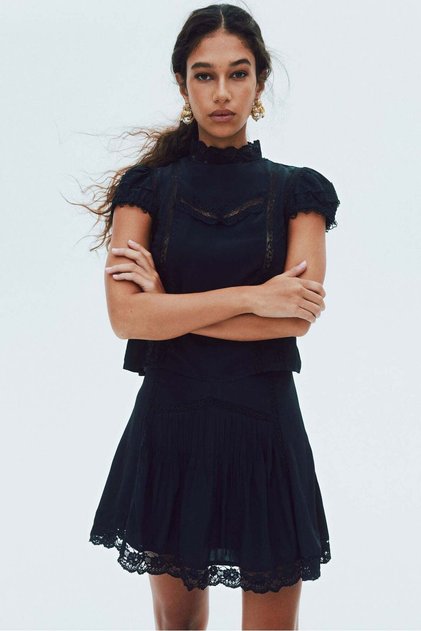 Lace-detail skirt
