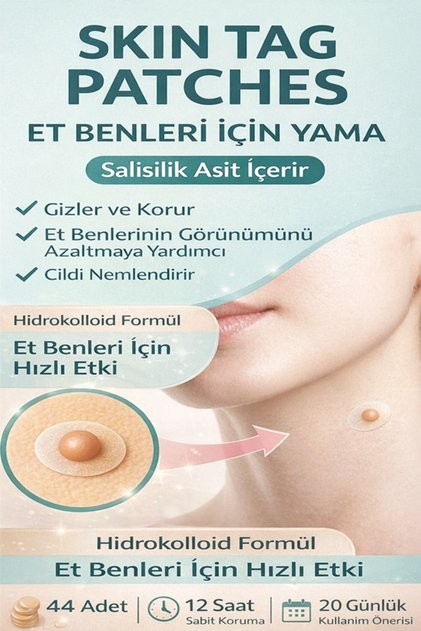 Et Siğil Nasır Ben Yaması 44 Adet Skin Tag Patch Salisilik Asitli Hidrokolloid Bant