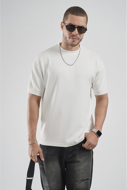 Trend Biz Regular Fit Stripe Patterned Crew Neck Men's T-Shirt