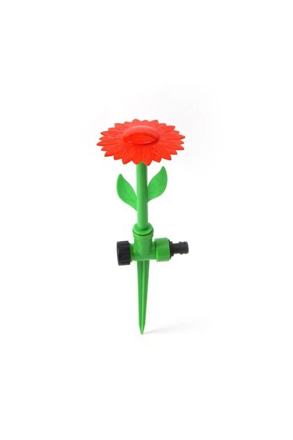 Aspersor automat de grădină tip floare, 33 cm, max 60°C, plastic, roșu