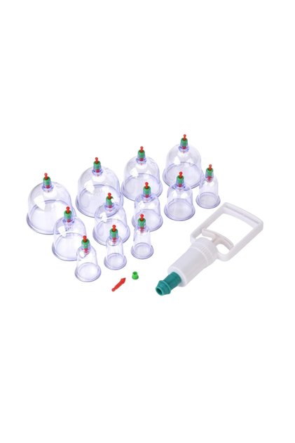 Professional Chinese Acupoint Cupping Therapy Set, Portable Suction Hijama Cupping Kit 12 Pieces