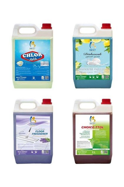 Best Choice 4-in-1 Cleaning Pack – Dish Wash, Antiseptic, Bleach, Floor Freshener - 5 L Each