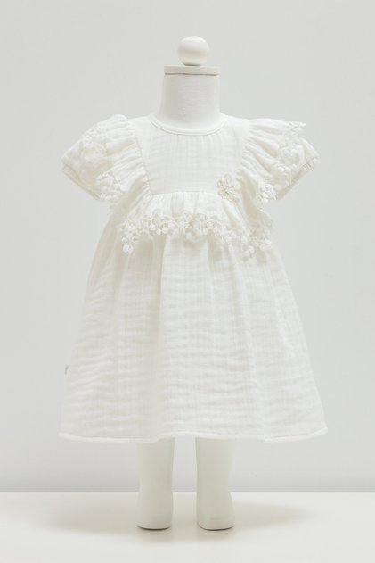 Smile Dress for Ages 3-18 Months - Ecru