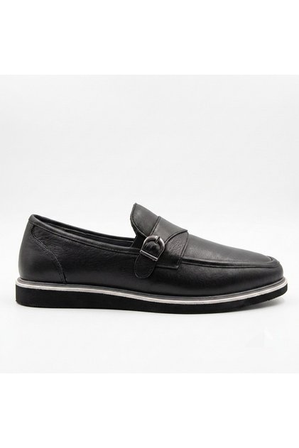 Laceless Belted Model Genuine Leather Men's Loafer Shoes 5770