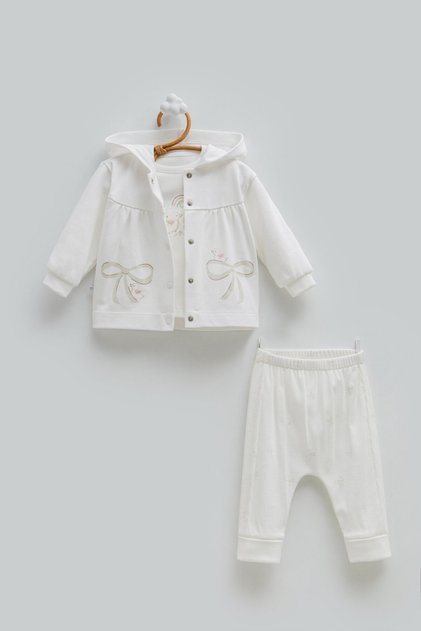 Love Time Triple Set for Ages 3-18 Months - Ecru