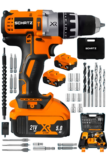 Schatz Xr 21V 5 Ah Metal Şanzıman Li-ion Çift Akülü Darbeli Şarjlı