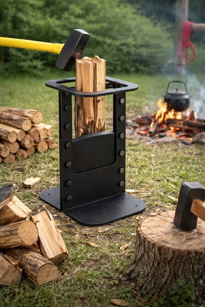 Kamp ve Şömine İçin Çelik Odun Yaracağı – 28 cm Sabit Odun Kırıcı
