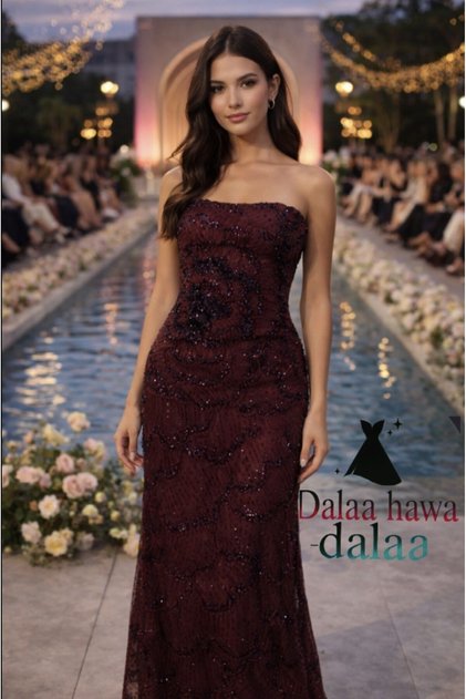Evening dress with beadwork