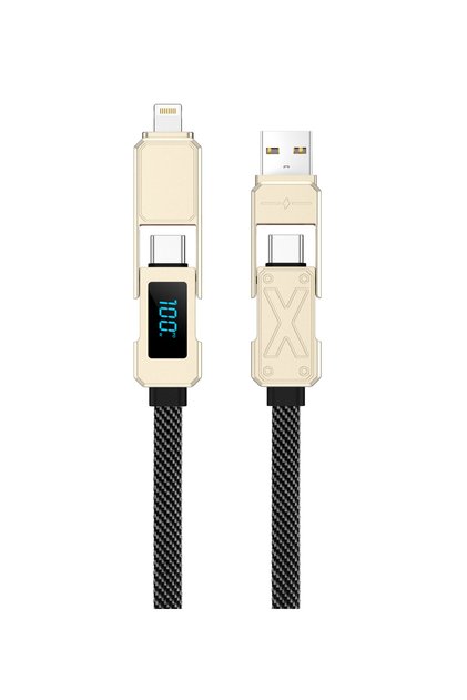 Wi-C039 Titan 100W 2-in-1 Fast Charging Cable 15cm – USB to Type-C & Type-C Output – Tarnish