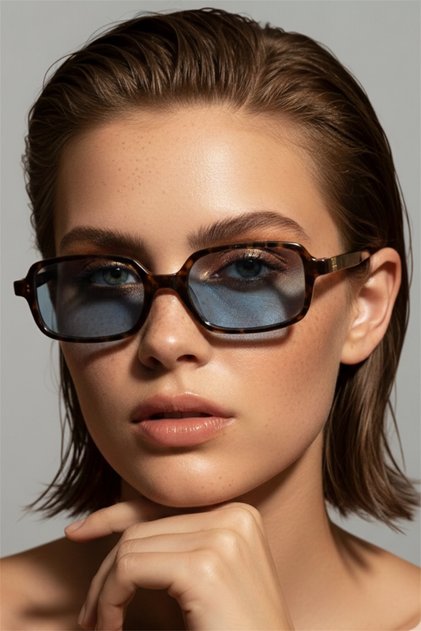 Sinaki Leopard Blue Women's Sunglasses