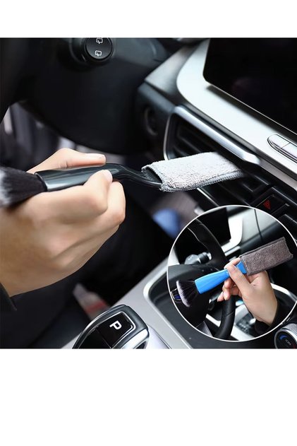 Oto Araç Araba Klima Havalandırma Detaylı Temizlik Fırçası Çift Taraflı Fırça Bez