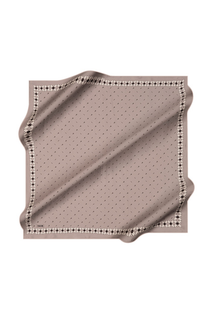 Silver 90X90 Silk Crepe Satin Scarf