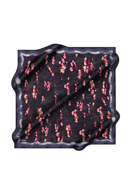 Navy Blue 90X90 Silk Crepe Satin Scarf