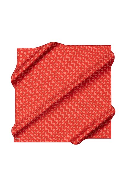Red 90X90 Silk Crepe Satin Scarf