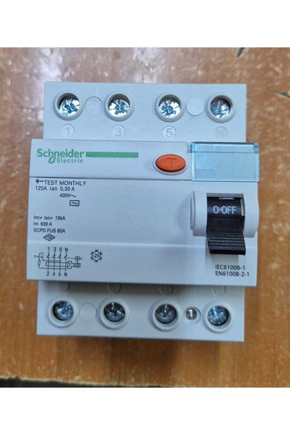 4x125A 30mA AC Tipi Kaçak Akım Rölesi