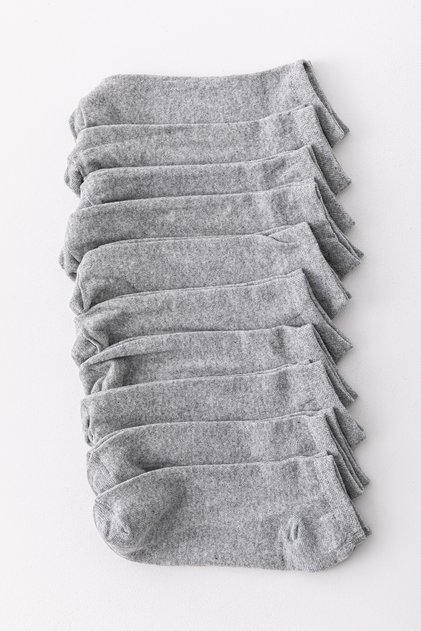 Pack of 10 Unisex White Ankle Socks – Cotton Daily Socks
