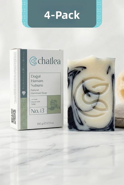 Natural Handmade Bath Soap — Normal-Oily Skin, Lots of Foam, Set of 4, 4 × 100 g