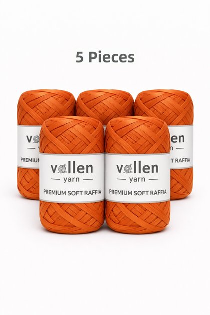 Premium Soft Raffia Yarn 5-Pack | Polyester Paper Raffia | Soft Straw Bag, Hat, Runner