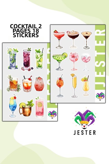 Cocktail Sticker, Decal, Diary, Agenda, Planner, Bullet, Journal, Scrapbook