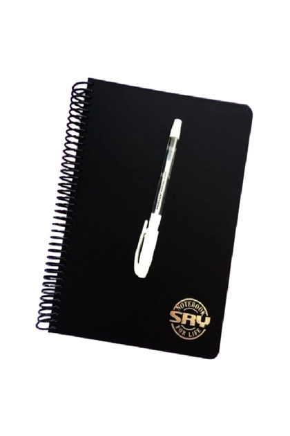 Notebook with Black Pages and White Pen