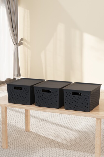 3 Pieces Seoul 4 Liter Storage Organizer Box | Multi-Purpose Organizer | 27.5 X 18 X 12 cm