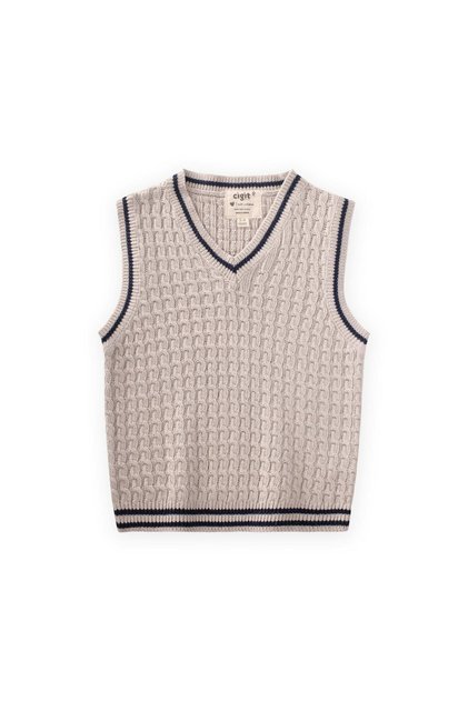 Saş Knitted Sweater 3-9 Years Old Stone