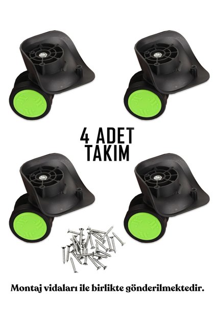 Valiz Tekerleği Çift Teker 01 4 Adet Yeşil