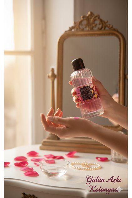 GÜLÜN AŞKI PARFÜMLÜ KREMLİ CAM KOLONYA 220 ML