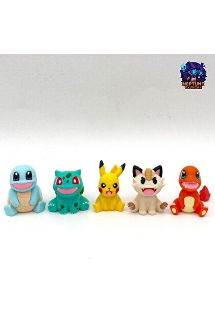 ポケモンミニ（Pokémon mini） Neptune Pokemon Mini Figür Seti 1 (Pikachu, Bulbasaur, Charmander