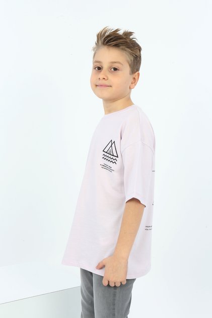 Boy's Printed Crew Neck Short Sleeve T-Shirt