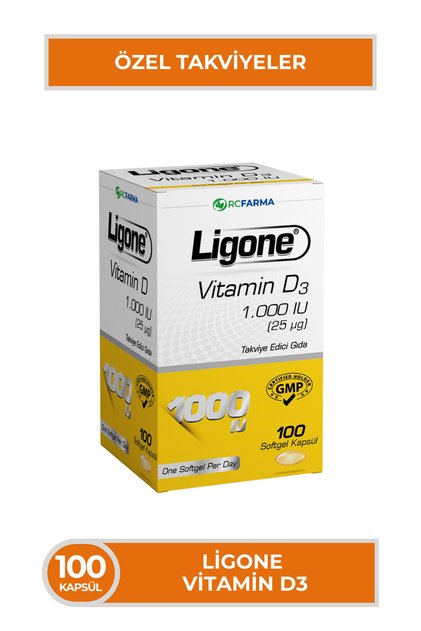 Vitamin D3 1000 IU Softgel 100 Kapsül | Yumuşak Kapsül Form | Takviye Edici Gıda
