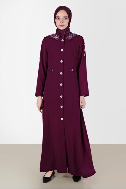 Buttoned K Hooded Coat 10546