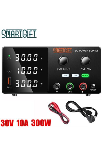 0-30v/0-10A Ayarlanabilir Dc Güç Kaynağı Voltaj Regülatörü Yatay Kasa (SİYAH)