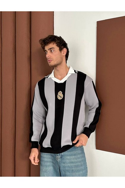 DOUBLE-BREASTED COLLAR PREMIUM SWEATSHIRT OVERSIZED UNISEX