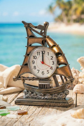 KaktüsKedi Vintage Telefon Model Nostaljik Dekoratif Masa Saati