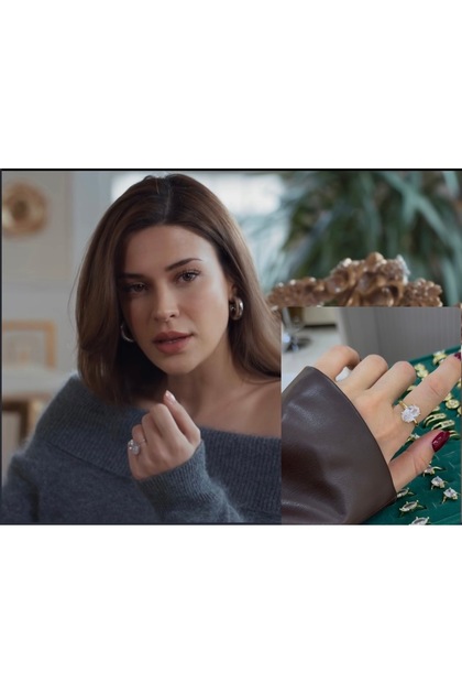 Çelik pırlanta kesim özel seri yüzük trend yüzük ( yeraltı Ceylan yüzük )