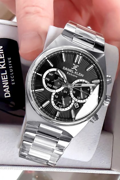 Exclusive Men's Wristwatch 3 Atm Water Resistant Silver Color Steel Band Dke2060C2