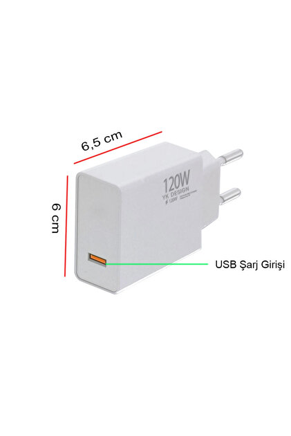 yk desing 120w süper fast şarj adaptörü kısa devre ve yüksek